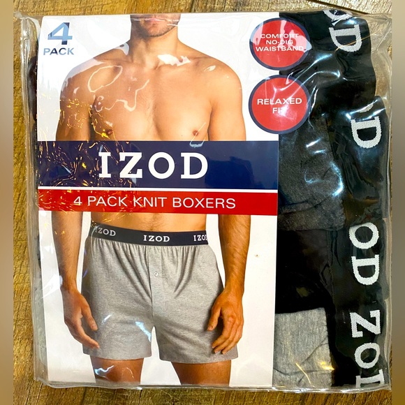 Izod | Underwear & Socks | Nwt In Package Mens Izod 4 Pack Knit Boxers ...